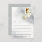 可愛い水の色の妖精アドバイスママ赤ちゃんシャワー エンクロージャーカード (正面/裏面)