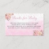 可愛い水の色テディベア女の子の本ベビー エンクロージャーカード (正面)