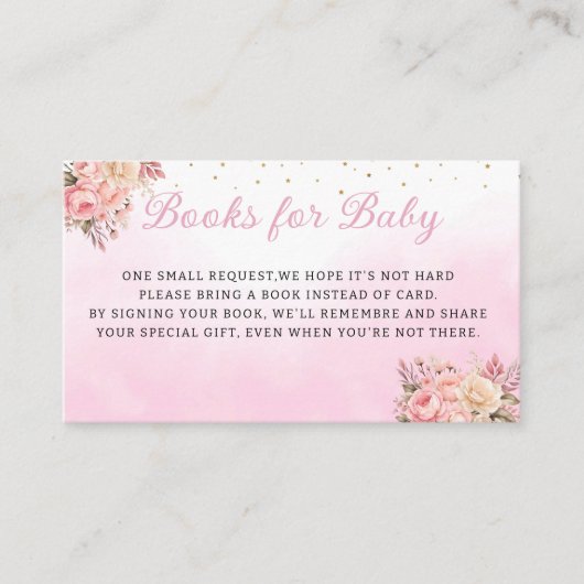 可愛い水の色テディベア女の子の本ベビー エンクロージャーカード (正面)