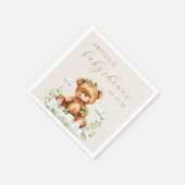 可愛い水の色テディベア緑のベビーシャワー スタンダードカクテルナプキン