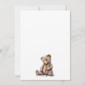 可愛い水の色テディベア赤ちゃんシャワー 招待状 (裏面)