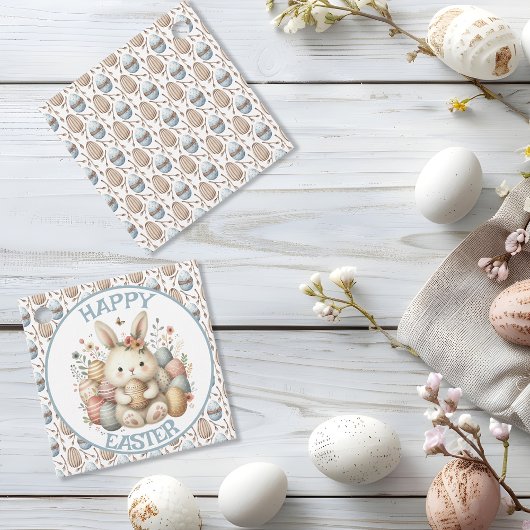 可愛い水の色バニーイースターのカスタマイズ可能 フェイバータグ