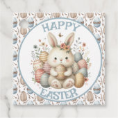 可愛い水の色バニーイースターのカスタマイズ可能 フェイバータグ (正面)