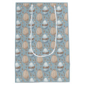 可愛い水の色バニーイースターのカスタマイズ可能 ミディアムペーパーバッグ (裏面)