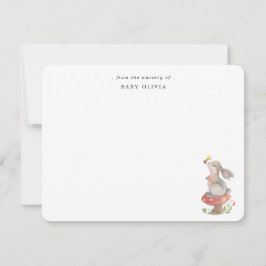 可愛い水の色バニーベビーガール サンキューカード