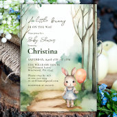 可愛い水の色バニーベビーシャワーガール 招待状