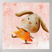 可愛い水の色バニーラビットベビーキッズポスター ポスター (正面)