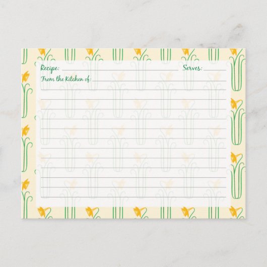 可愛い水仙レシピカード ポストカード (正面)