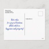 可愛い水彩クリスマスロビンカスタマイズ可能 シーズンポストカード (裏面)