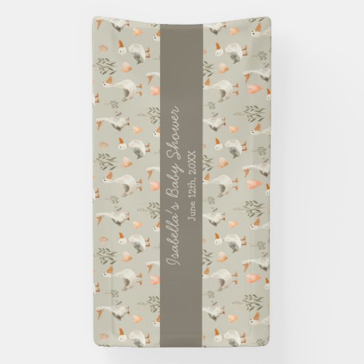 可愛い水彩ゲーゼ赤ちゃんシャワーバナー 横断幕 (縦)