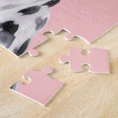 可愛い水彩ダルメーションドッグ/フラワーズ ジグソーパズル (側面)