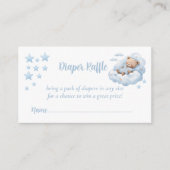 可愛い水彩テディベアおむつラッフル エンクロージャーカード (正面)