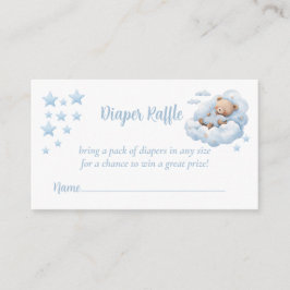 可愛い水彩テディベアおむつラッフル エンクロージャーカード