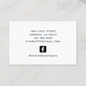 可愛い水彩テディベア育児 名刺 (裏面)