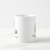 可愛い水彩ハスキー強い書道 コーヒーマグカップ (中央)