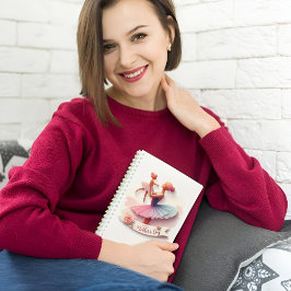 可愛い水彩バレリーナ母シルエット手帳 ノートブック