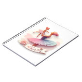 可愛い水彩バレリーナ母シルエット手帳 ノートブック (左側)