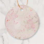 可愛い水彩フクロウ花柄ありがとう フェイバータグ (裏面)