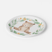 可愛い水彩ベビークマウッドランドベビーシャワー ペーパープレート (アングル)