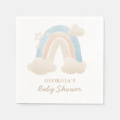 可愛い水彩ボホレインボーベビーシャワーデコール スタンダードカクテルナプキン (正面)