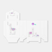 可愛い水彩ラマをテーマにした赤ちゃんシャワー フェイバーボックス (折り畳みなし)