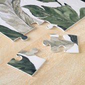 可愛い水彩ラマ | Tropical Monstera ジグソーパズル (側面)