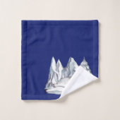 可愛い水彩印パインツリースノードブルー バスタオルセット (ウォッシュタオル)