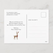 可愛い水彩森バックドードメリークリスマス シーズンポストカード (裏面)