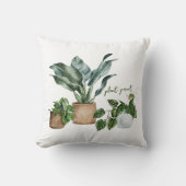 可愛い水彩植物の親イラストレーション クッション (正面)