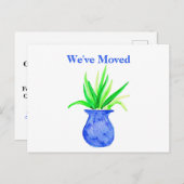 可愛い水彩植物移動発表記事 ポストカード (正面/裏面)