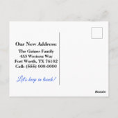 可愛い水彩植物移動発表記事 ポストカード (裏面)