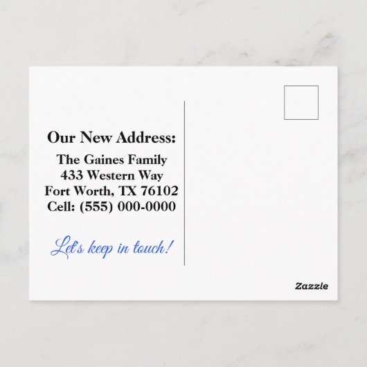 可愛い水彩植物移動発表記事 ポストカード (裏面)