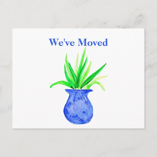 可愛い水彩植物移動発表記事 ポストカード (正面)