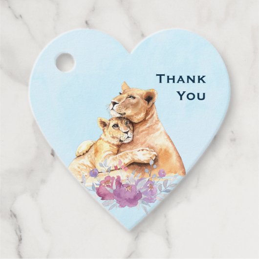 可愛い水彩母獅子&かわいい子ありがとう フェイバータグ (正面)