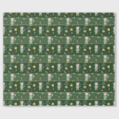 可愛い水彩牛ホールディングバンドケーキのクリスマス ラッピングペーパー (フラット)