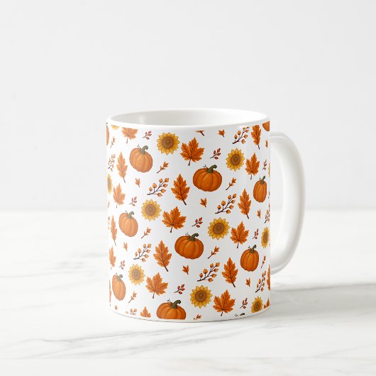 可愛い水彩画の秋の収穫 コーヒーマグカップ