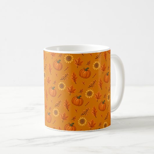 可愛い水彩画の秋の収穫 コーヒーマグカップ