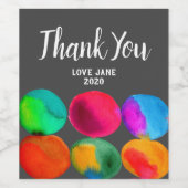 可愛い水彩画モダン感謝してい品 ワインラベル (シングルラベル)