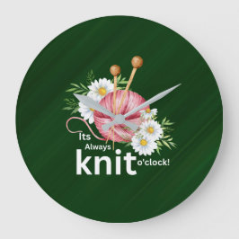 可愛い水彩糸&ニット時は必ずニット ラージ壁時計
