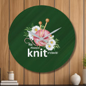 可愛い水彩糸&ニット時は必ずニット ラージ壁時計