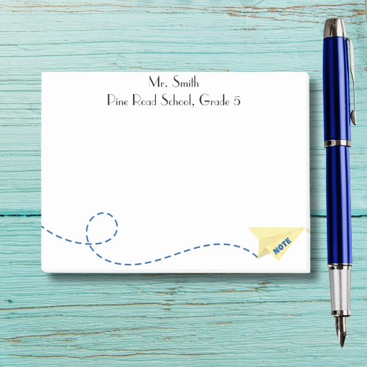 可愛い水彩紙飛行機ノート付きカスタム, ポストイット