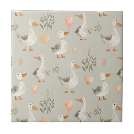 可愛い水彩絵柄セラミックタイル タイル (正面)