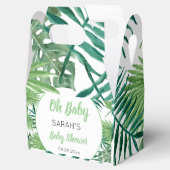 可愛い水彩緑の熱帯葉の赤ちゃんシャワー フェイバーボックス (オープン)