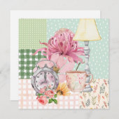 可愛い水彩背景植物青 (正面/裏面)