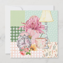 可愛い水彩背景植物青