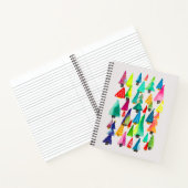 可愛い水彩色のクリスマスツリー ノートブック (内部)