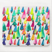 可愛い水彩色のクリスマスツリー マウスパッド (正面)