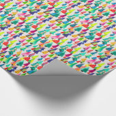 可愛い水彩色のクリスマスツリー ラッピングペーパー (角)