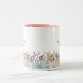 可愛い水彩花最高の母永続 ツートーンマグカップ (中央)