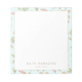 可愛い水彩花柄メモ帳 ノートパッド (正面)